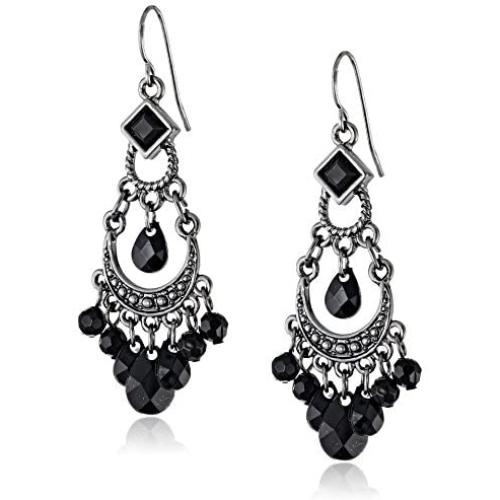 1928 Jewelry Crescent Chandelier Earrings, 2.12''