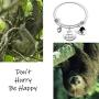 Animal Sloth Charm Bracelet Animal Jewelry Sloth Lover Gift Sloth BestFriend Braclets（BR-Dont Hurry）