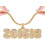 DIY Full CZ Bubble Letter Necklace Men Women Personalized Hip Hop Jewelry Platinum or 18K Gold Plated Customizable 1-6 Pcs Bling Initials Pendant,Tennis Chain or Spiga Chain 18-30 Inch, with Gift Box