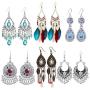 8 Pairs Vintage Drop Dangle Earrings for Women Girls Long Bohemian Earrings Set Boho Jewelry