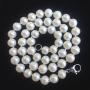 Natural AAA+ Quality Round White Cultured Freshwater Pearl Necklace Jewelry for Women Girls Anniversary Birthday Mother Christmas Gifts