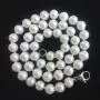 Natural AAA+ Quality Round White Cultured Freshwater Pearl Necklace Jewelry for Women Girls Anniversary Birthday Mother Christmas Gifts