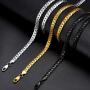 U7 Men Women 18K Gold Plated Necklace with Gift Box 18KGP Stamp Hip Hop Jewelry 4 Colors 6MM-9MM Wide Snake Curb Link Chain,Length 18 Inch-32 Inch,Custom Text Engravable