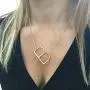 Sideways Large Initial Necklace for Women - 18K Gold Plated Letter Necklace for Women Girls, Stainless Steel Big Alphabet Monogram Necklace A-Z Name Slanted Initial Necklace Initial Jewelry for Women