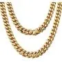 Jewelry Kingdom 1 Cuban Link Chain 18K Gold Necklace Bracelet for Men Women Stainless Chunky Thick Heavy Curb Link 15MM 8inches to 30inches Jewelry Kingdom 1 Cuban Link Chain 18K Gold Necklace Bracelet for Men Women Stainless Chunky Thick Heavy Curb Link 15MM 8inches to 30inches