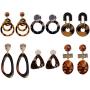 6 Pairs Resin Acrylic Vintage Drop Dangle Stud Earrings Jewelry for Women and Girls(Factory direct sales)