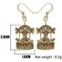 NEWEI Plated Alloy Antique Gold Merry-go-round Carousel Horse Earrings For Women Kid Dangle Vintage Jewelry Gift