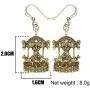NEWEI Plated Alloy Antique Gold Merry-go-round Carousel Horse Earrings For Women Kid Dangle Vintage Jewelry Gift