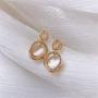 coadipress 925 Sterling Silver Geometric Stud Earrings for Women Girls Unique Gold Plated Crystal Cubic Round Opal Dangle Drop Statement Earrings