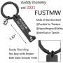 FUSTMW Pregnancy Announcement Gifts Daddy and Mommy Est 2021 Keychain Set New Parents Gift First Time Mom Gifts Baby Footprint Charm Daddy to Be Gifts