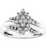 Dazzlingrock Collection 0.10 Carat (ctw) 10K Gold Round White Diamond Ladies Cluster Flower Ring 1/10 CT
