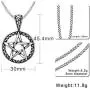 Stainless Steel Powerful Pentacle Necklaces Pentagram, Wicca Traditional Seal of Solomon Pendant, 23.5 Inch Curb Chain