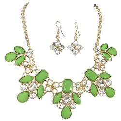 Gypsy Jewels Bright Abstract Bib Statement Boutique Necklace & Earrings Set - Assorted Colors