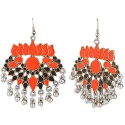 Efulgenz Boho Vintage Antique Ethnic Gypsy Tribal Indian Oxidized Gold Tassel Jhumka Dangle Earrings Set Jewelry