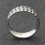 Oakky Mens Stainless Steel 6mm Tire Tread Grooved Biker Ring Motorcycle Style Gold/Silver