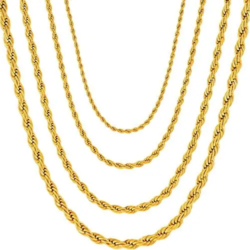 OSTAN 2.0 MM 3MM 4MM 5MM Twist Rope Necklace Stainless Steel Chain Necklace Men Women Jewellery