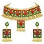 Aheli Indian Traditional Bollywood Style Enamel Necklace Earring Set Ethnic Jewelry