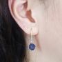 Dazzlingrock Collection 14K 8 MM Each Cushion Cut Lab Created Gemstone & Round Cut White Diamond Drop Earrings, Rose Gold