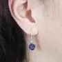 Dazzlingrock Collection 14K 8 MM Each Cushion Cut Lab Created Gemstone & Round Cut White Diamond Drop Earrings, Rose Gold Dazzlingrock Collection 14K 8 MM Each Cushion Cut Lab Created Gemstone & Round Cut White Diamond Drop Earrings, Rose Gold