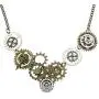 RechicGu Style A Watch Clock Clockwork Hand Gear Cog Steampunk Necklace Vintage Gold and Silver