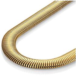 Gold Toned 316L Stainless Steel Mens Necklace Snake Chain 20'' - Necklaces for Men - Mens Jewelry (6MM)