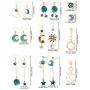 8 Pairs Moon Star Earth Planet Earrings Asymmetrical Vintage Bohemian Earrings Dangle Pendant Earrings Drop Hook Earrings Jewelry for Women