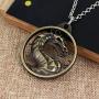 Dragon Necklace for Men, Retro Dragon Totem Pendant Necklace with 19.7” Chain, Gothic Dragon Amulet Necklace, Viking Dragon Signet Pendant, Punk Animal Dragon Jewelry Gift for Men Boys