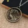 Dragon Necklace for Men, Retro Dragon Totem Pendant Necklace with 19.7” Chain, Gothic Dragon Amulet Necklace, Viking Dragon Signet Pendant, Punk Animal Dragon Jewelry Gift for Men Boys