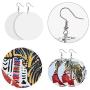 Farram 10 Pairs Round African Eardrop Earrings Multicolor Female Painted Natural Wooden Ethnic Style Hook Dangle for Women Girl Pendant