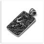 Xusamss Titanium Steel Animal Phoenix Dog Tag Pendant Necklace,24inches Box Chain