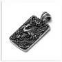 Xusamss Titanium Steel Animal Phoenix Dog Tag Pendant Necklace,24inches Box Chain