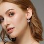 BAMOER 18K Rose Gold Plated Snowflake Leverback Earrings with Cubic Zirconia for Women CZ Jewelry Fashion Drop Earrings 3 Style