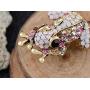 Alilang Czech Crystal Rhinestone Synthetic Emerald Golden Frog Fashion Jewelry Pin Brooch