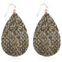 Bohemian Delicate Lightweight Cork Geometric Earrings - Leopard Animal Print Teardrop, Marquise, Rhombus, Leaf Drop Dangles