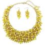 Bocar Fashion Crystal Chunky Collar Statement Necklace Earring Set for Women Gift (NK-10260)