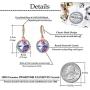 Swarovski Crystal Halo Round Drop Dangle Earrings for Women 14K Gold Plated Hypoallergenic Jewelry