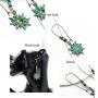 coadipress Vintage Bohemian Earrings for Women Girls Retro Ethnic National Style Water Drop Sunflower Shaped Alloy Long Boho Earrings