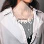 Geroki Dainty Pearl Layered Necklace Beaded Pendant Necklace Long Drop Chain Jewelry for Women and Girls(Silver)
