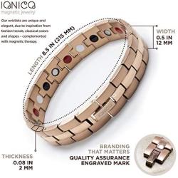 IONICO Rose - Gold Magnetic Therapy Bracelet for Women | Reliefs Arthritis, Carpal Tunnel, migraine, Pain, Blood Pressure | Strong Alternative Medicine Health Energy with Unique Healing Power