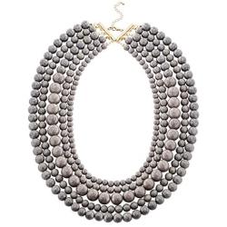 JANE STONE Fashion Faux Turquoise Necklace Acrylic 5-Row Multi-Layered Collar Women