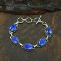 Lapis Bracelet 925 Silver Overlay Handmade Vintage Style Jewelry for Women Mom Wife