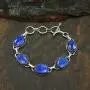 Lapis Bracelet 925 Silver Overlay Handmade Vintage Style Jewelry for Women Mom Wife Lapis Bracelet 925 Silver Overlay Handmade Vintage Style Jewelry for Women Mom Wife