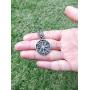 GuoShuang Stainless Steel Nordic Viking Rune Compass Amulet Pendant Necklace Small Size with Valknut Gift Bag