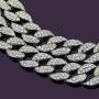 Nanafast Cuban Chain Necklace Hip Hop Iced Out Rhinestone Choker Necklace for Men Women Fashion Hip Hop Jewelry 16-30 Inch