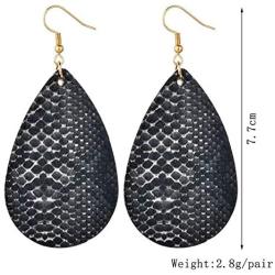 4 Pairs Bohemian Snakeskin Leather Earrings Set Retro Leopard Print Teardrop Earring Dainty Animal Python Print Drop Earrings for Women Girls Jewelry