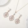 SWEETV Wedding Jewelry Sets for Brides, Crystal Bridal Necklace and Earrings Jewelry Sets for Women Party Prom Gift