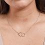 Collar Regalo Para Amiga: Joyería, Mejor Amiga, Cumpleaños, Navidad, 2 Asymmetrical Circles (silver-plated-brass, NA)