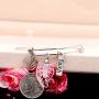 Uloveido Mustard Seed Faith Tree Bangle Bracelet, Stainless Steel, with Glass Charm Bottle Case Y757