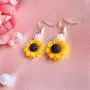 BELUCKIN Fashion Pearl Sunflower Dangle Earrings for Women Yellow Enamel Daisy Sun Flower Earring Jewelry Gift BELUCKIN Fashion Pearl Sunflower Dangle Earrings for Women Yellow Enamel Daisy Sun Flower Earring Jewelry Gift