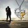 LONAGO 925 Sterling Silver Lucky Double Elephant Necklace I Love You Forever Heart Pendant Valentines Animal Jewelry Gift for Women Girlfriend